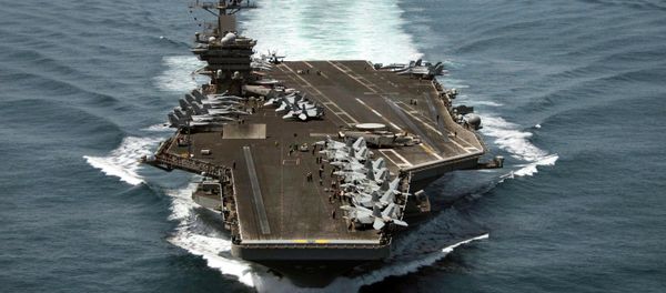 The aircraft carrier USS Theodore Roosevelt (CVN 71) operates in the Arabian Sea conducting maritime security operations in this U.S. Navy photo taken April 21, 2015 The aircraft carrier USS Theodore Roosevelt (CVN 71) operates in the Arabian Sea conducting maritime security operations in this U.S. Navy photo taken April 21, 2015 - Sputnik International