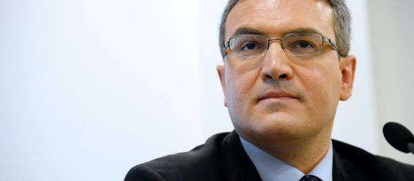 French far-right National Front's (FN) party candidate for the May 2014 European elections in the Ile de France (Paris region) and French nationals abroad lists, Aymeric Chauprade, expert in geopolitics, poses after a press conference on January 21, 2014 in Paris - Sputnik International