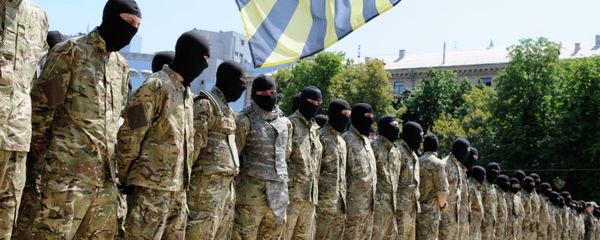 Azov battalion soldiers take oath in Kiev before being sent to Donbass Azov battalion soldiers take oath in Kiev before being sent to Donbass - Sputnik International