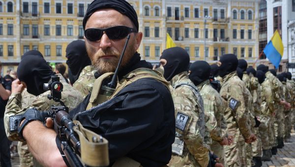 Recruits sworn in for Azov Battalion in Kiev Recruits sworn in for Azov Battalion in Kiev - Sputnik International
