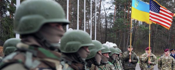 US and Ukrainian soldiers attend an opening ceremony of the joint Ukrainian-US military exercise 'Fearless Guardian' at the Yavoriv training ground - Sputnik International