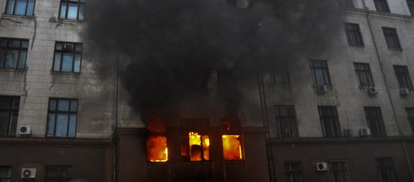 Fire at the Trade Union House in Odessa - Sputnik International