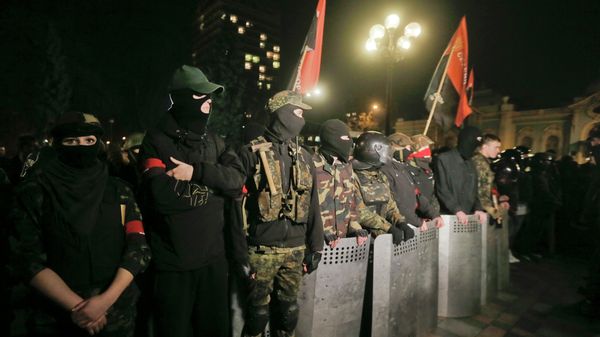Members of the right wing ultra nationalist Right Sector group Members of the right wing ultra nationalist Right Sector group - Sputnik International