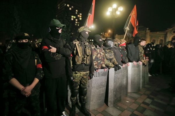 Members of the right wing ultra nationalist Right Sector group Members of the right wing ultra nationalist Right Sector group - Sputnik International