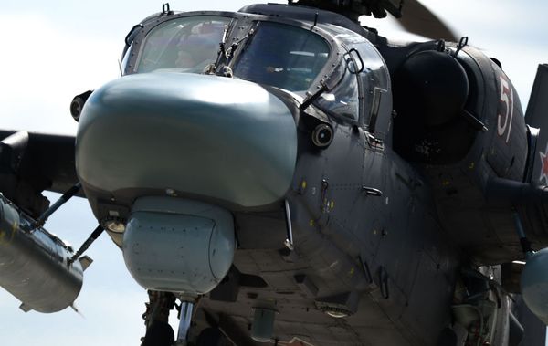 A Ka-52 helicopter at the Kubinka military airfield - Sputnik International