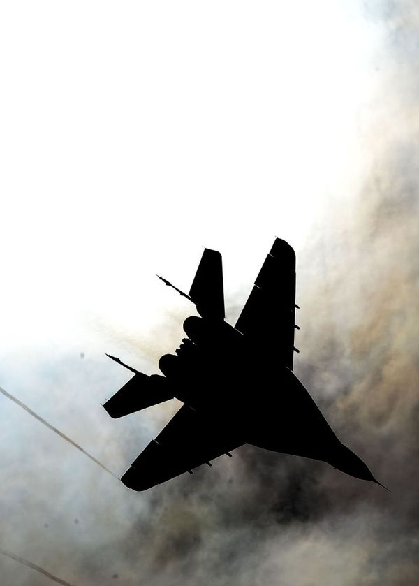 A MiG-29 fighter jet from the Strizhi (Swifts) aerobatic team at the Kubinka airfield - Sputnik International