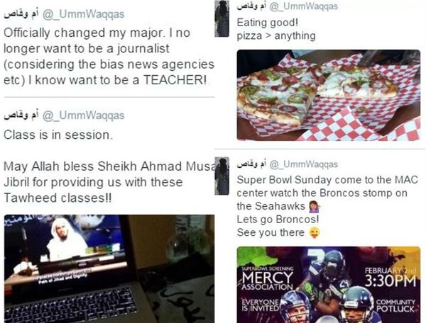 Some of the tweets on @_UmmWaqqas' account reflected her interest in extremist lectures, her disenchantment with her journalism studies, and her excitement over Denver Broncos football. - Sputnik International