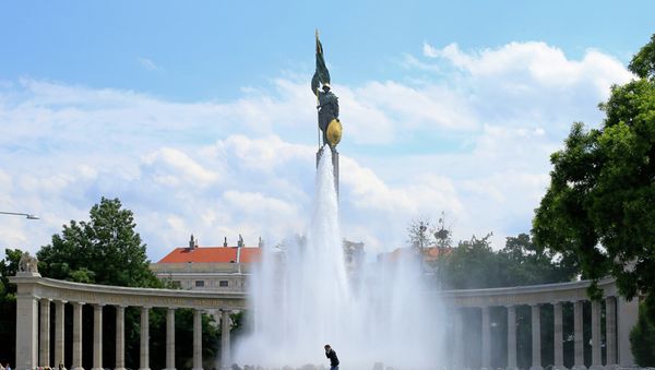 The Soviet War Memorial in Central Vienna. The Night Wolves plan to stop at the memorial on Saturday and pay their respects ahead of the 70th Anniversary of Victory. - Sputnik International