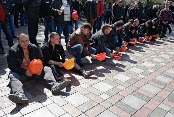 Miners' protests go on in Kiev Miners' protests go on in Kiev - Sputnik International