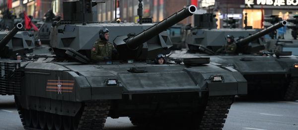 Armata T-14 during Victory Day Parade rehearsal in Moscow Armata T-14 during Victory Day Parade rehearsal in Moscow - Sputnik International