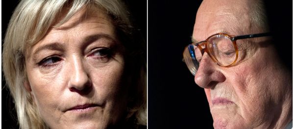 French far-right National Front (FN) party's president Marine Le Pen (left)and Front National's honorary president Jean-Marie Le Pen (right) - Sputnik International