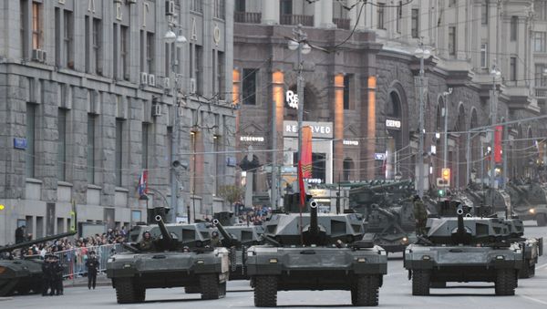 Armata T-14 during the rehearsal of the Victory Day military parade in Moscow - Sputnik International