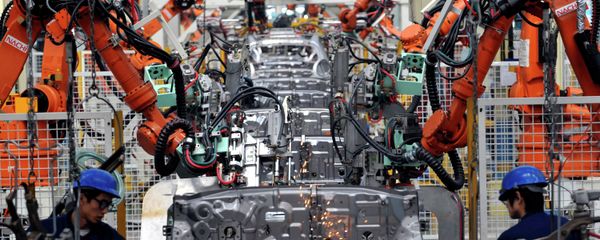 As part of a major push towards automation, the first robots-only factory is being built in China's Dongguan manufacturing hub, reducing human employees to a bare minimum. As part of a major push towards automation, the first robots-only factory is being built in China's Dongguan manufacturing hub, reducing human employees to a bare minimum. - Sputnik International