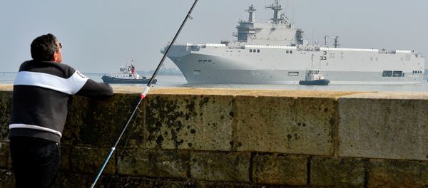 Sebastopol mistral warship is on its way for its first sea trials, on March 16, 2015 off Saint-Nazaire Sebastopol mistral warship is on its way for its first sea trials, on March 16, 2015 off Saint-Nazaire - Sputnik International