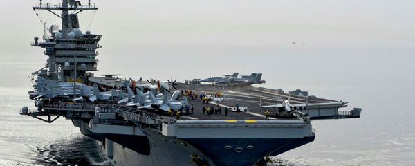 The aircraft carrier USS Theodore Roosevelt (CVN 71) sails in the Arabian Sea, in this U.S. Navy - Sputnik International