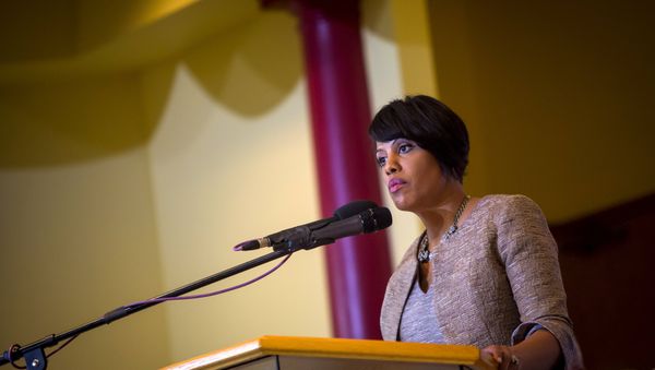 Baltimore mayor Stephanie Rawlings-Blake speaks at a church in Baltimore, Maryland Baltimore mayor Stephanie Rawlings-Blake speaks at a church in Baltimore, Maryland - Sputnik International