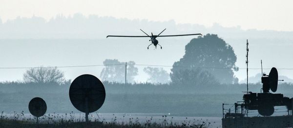 A picture shows an Israeli army UAV landing in an airfield, in the Israeli-annexed Golan Heights - Sputnik International