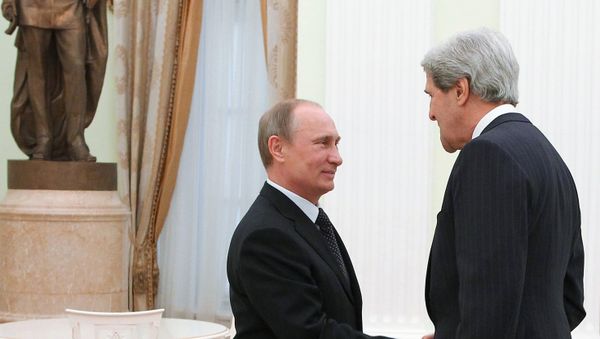 Russian President V.Putin meets with John Kerry Russian President V.Putin meets with John Kerry - Sputnik International