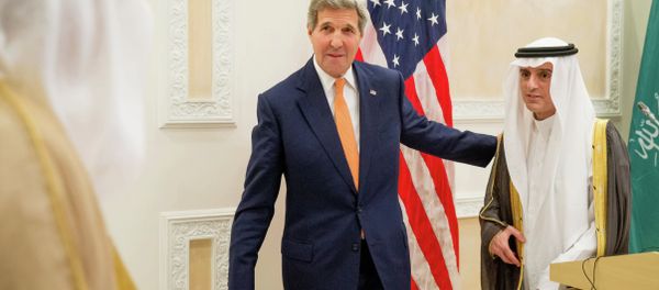 U.S. Secretary of State John Kerry, left, and Saudi Foreign Minister Adel al-Jubeir, right, leave after a joint news conference at Riyadh Air Base in Saudi Arabia, Thursday, May 7, 2015 U.S. Secretary of State John Kerry, left, and Saudi Foreign Minister Adel al-Jubeir, right, leave after a joint news conference at Riyadh Air Base in Saudi Arabia, Thursday, May 7, 2015 - Sputnik International