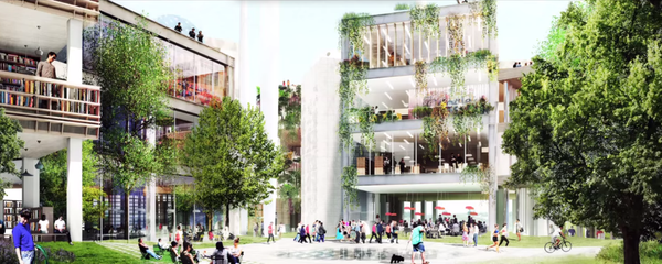 Four giant sections of glass which will drape over regularly placed steel pillars and let in limitless amounts of natural light. - Sputnik International