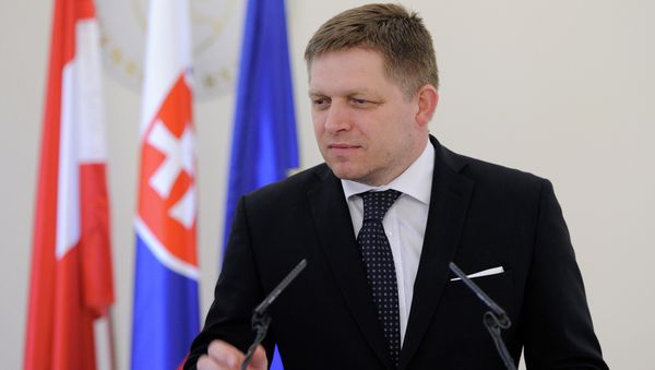 Slovak Prime Minister Robert Fico speaks during a joint press conference with Austria's Chancellor after their official meeting in Bratislava - Sputnik International