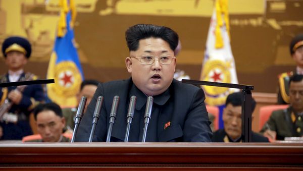 North Korean leader Kim Jong Un speaks during the 5th meeting of training officers of the Korean People's Army - Sputnik International