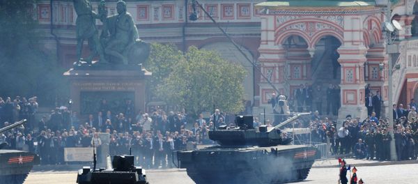 A T-14 tank with the Armata Universal Combat Platform at the military parade A T-14 tank with the Armata Universal Combat Platform at the military parade - Sputnik International