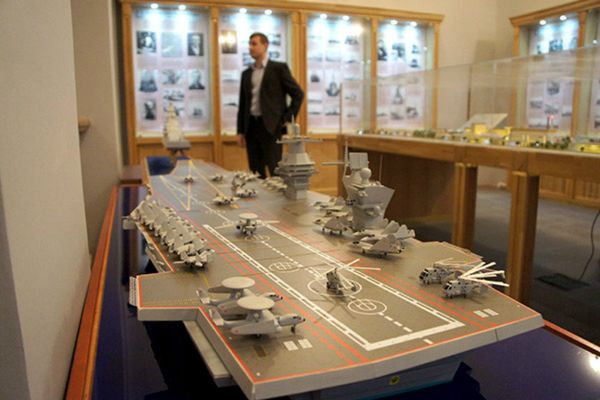 Krylov State Research Center model of Russia's next prospective aircraft carrier design. - Sputnik International