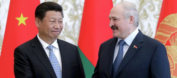 Belarussian President Alexander Lukashenko (R) shakes hands with his Chinese counterpart Xi Jinping during a meeting in Minsk, May 10, 2015 Belarussian President Alexander Lukashenko (R) shakes hands with his Chinese counterpart Xi Jinping during a meeting in Minsk, May 10, 2015 - Sputnik International