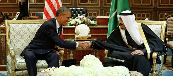 U.S. President Barack Obama (L) shakes hands with Saudi Arabia's King Salman at the start of a bilateral meeting at Erga Palace in Riyadh, in this January 27, 2015 file photo U.S. President Barack Obama (L) shakes hands with Saudi Arabia's King Salman at the start of a bilateral meeting at Erga Palace in Riyadh, in this January 27, 2015 file photo - Sputnik International
