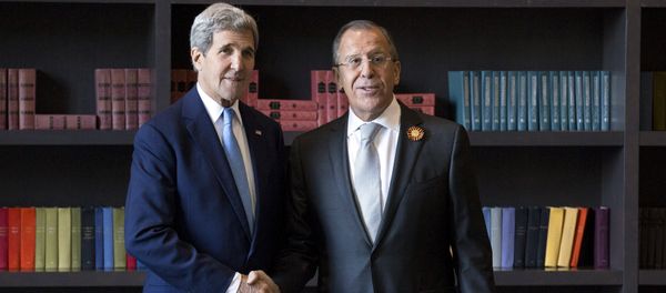 US Secretary of State John Kerry (L) shakes hands with Russian Foreign Secretary Sergey Lavrov before a bilateral meeting in Sochi, Russia US Secretary of State John Kerry (L) shakes hands with Russian Foreign Secretary Sergey Lavrov before a bilateral meeting in Sochi, Russia - Sputnik International
