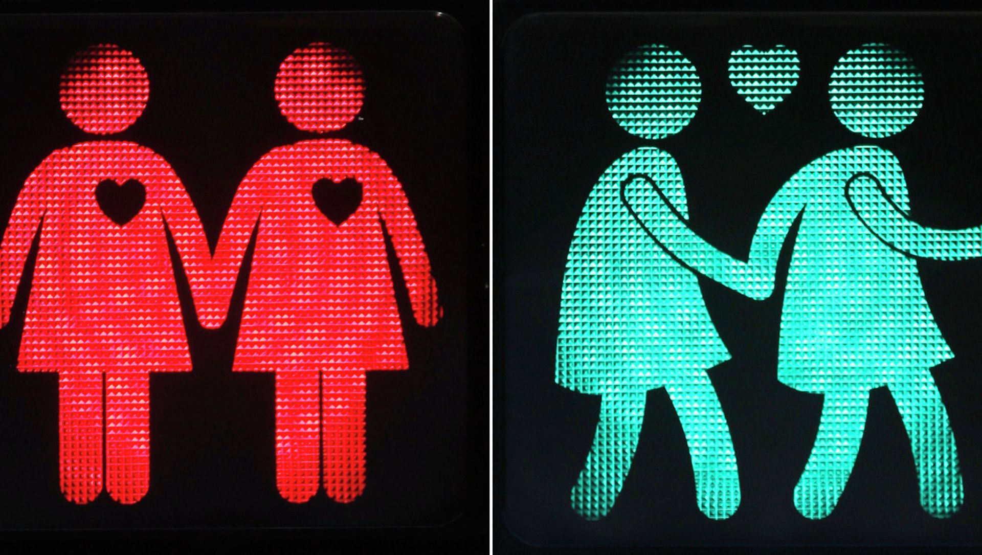 Traffic lights showing female same-sex couples in Vienna Traffic lights showing female same-sex couples in Vienna - Sputnik International, 1920, 03.06.2021