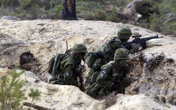 Estonian soldiers take part in NATO military exercise Hedgehog 2015 at the Tapa training range in Estonia May 12, 2015 - Sputnik International