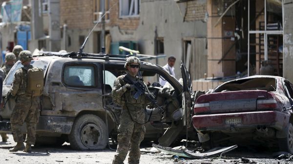 US soldiers arrive at the site of an attack in Kabul, Afghanistan May 17, 2015 - Sputnik International