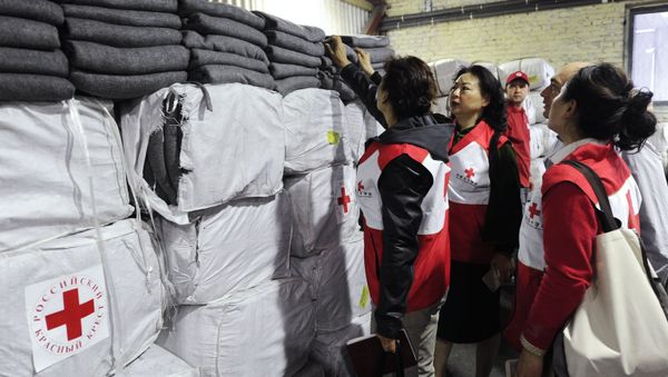 Medical supplies from China arrive in Rostov region to help refugees Medical supplies from China arrive in Rostov region to help refugees - Sputnik International