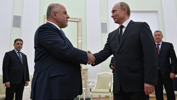 Russian President Vladimir Putin meets with Iraqi Prime Minister Haider Al-Abadi Russian President Vladimir Putin meets with Iraqi Prime Minister Haider Al-Abadi - Sputnik International