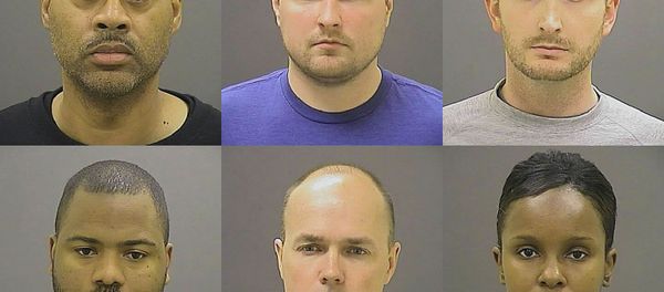 These undated photos provided by the Baltimore Police Department, show Baltimore police officers, top row from left, Caesar R. Goodson Jr., Garrett E. Miller and Edward M. Nero, and bottom row from left, William G. Porter, Brian W. Rice and Alicia D. White, charged with felonies ranging from assault to murder in the police-custody death of Freddie Gray. A grand jury indicted the six officers, State's Attorney Marilyn Mosby said Thursday, May 21, 2015. - Sputnik International