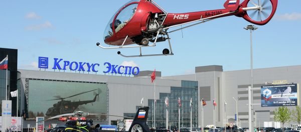 Helicopters arrive for HeliRussia 2015 expo - Sputnik International
