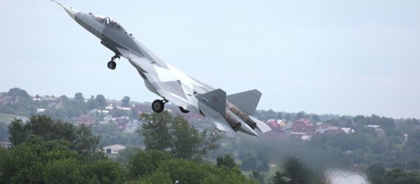 Test flight of T-50, fifth generation fighter aircraft designed by Sukhoi OKB - Sputnik International