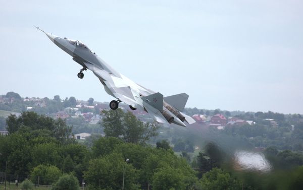 Test flight of T-50, fifth generation fighter aircraft designed by Sukhoi OKB Test flight of T-50, fifth generation fighter aircraft designed by Sukhoi OKB - Sputnik International