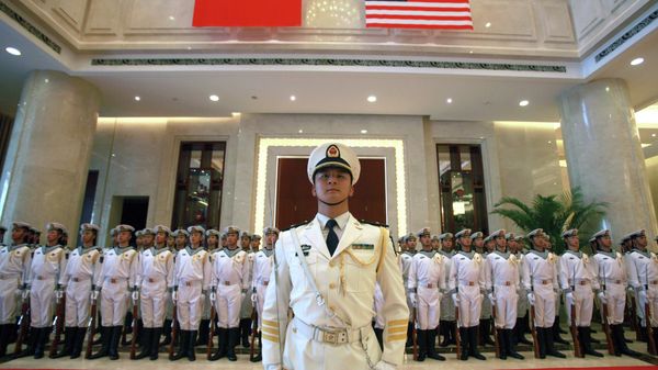 A military honor guard prepares for U.S. Chief of Naval Operations Adm. Jonathan Greenert's visit with Commander in Chief of the China's navy Adm. Wu Shengli A military honor guard prepares for U.S. Chief of Naval Operations Adm. Jonathan Greenert's visit with Commander in Chief of the China's navy Adm. Wu Shengli - Sputnik International