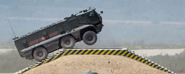 Typhoon-K all-terrain armored vehicle during equipment demonstration at the International Military-Technical Forum “ARMY-2015” in Moscow region Typhoon-K all-terrain armored vehicle during equipment demonstration at the International Military-Technical Forum “ARMY-2015” in Moscow region - Sputnik International