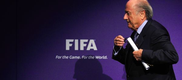 A picture taken on November 19, 2010 in Zurich shows FIFA president Sepp Blatter leaving a news conference following an executive committee meeting - Sputnik International
