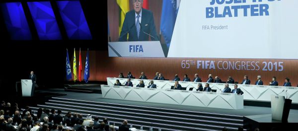 FIFA President Sepp Blatter delivers an opening speech at the 65th FIFA Congress in Zurich, Switzerland, May 29, 2015 - Sputnik International