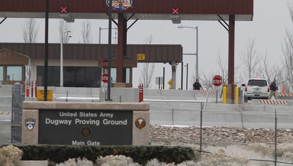 This Jan. 27, 2010, file photo, shows the main gate at Dugway Proving Ground military base, about 85 miles southwest Salt Lake City, Utah. This Jan. 27, 2010, file photo, shows the main gate at Dugway Proving Ground military base, about 85 miles southwest Salt Lake City, Utah. - Sputnik International
