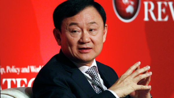 Former Thai Prime Minister Thaksin Shinawatra pauses during a business forum and the formal launch of the Indonesian Journal of Leadership, Policy and World Affairs Strategic Review in Jakarta, Indonesia - Sputnik International