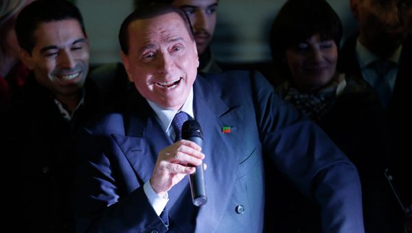 Silvio Berlusconi speaks during a Forza Italia party rally 'No Tax Day' in Milan - Sputnik International