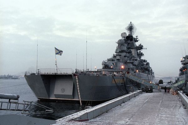 The Admiral Nakhimov heavy nuclear missile cruiser, presently undergoing modernization. - Sputnik International