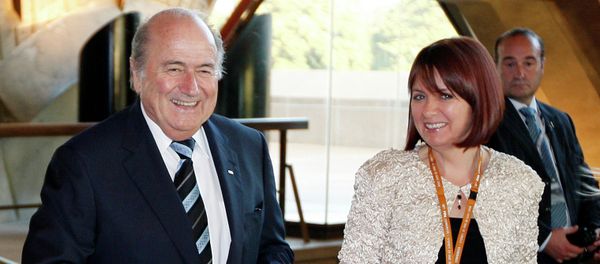FIFA President Sepp Blatter accompanied by his daughter Corinne Blatter arrives at the Sydney Opera House for the opening ceremony for the 58th FIFA congress in Sydney, Thursday, May 29, 2008 - Sputnik International