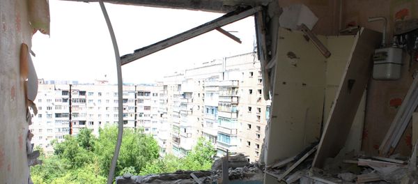 A destroyed apartment in a multiple occupancy building that was damaged during the shelling of Gorlovka in the Donetsk Region A destroyed apartment in a multiple occupancy building that was damaged during the shelling of Gorlovka in the Donetsk Region - Sputnik International
